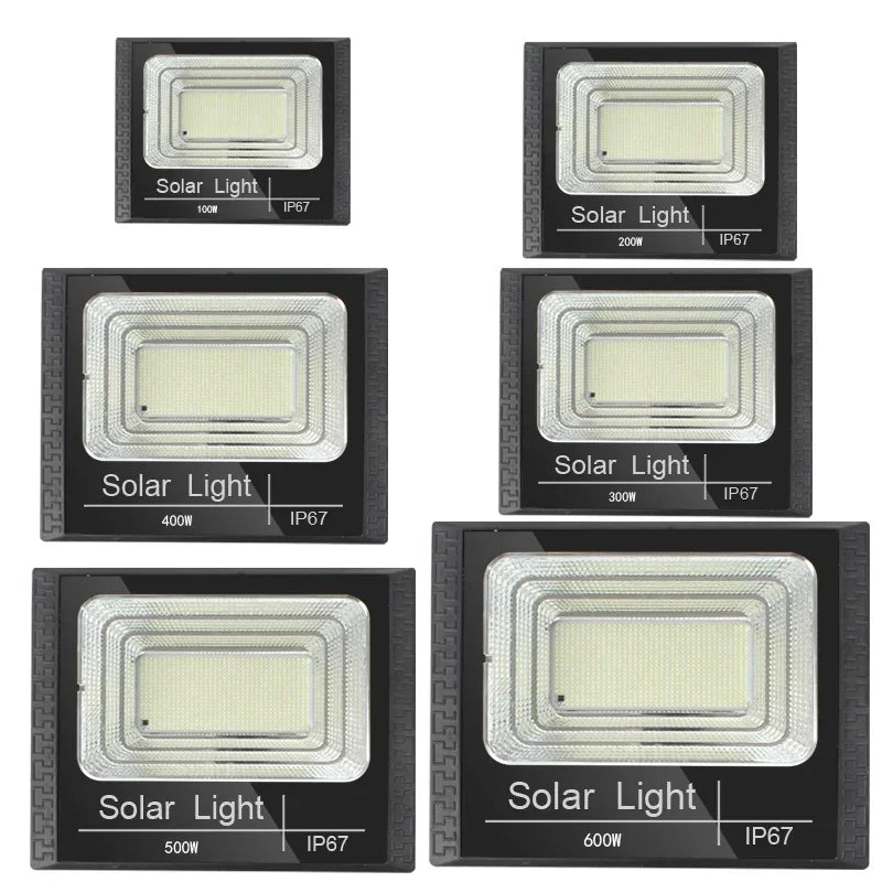 solar flood lights remote control 50-400w solar powered spotlight outd