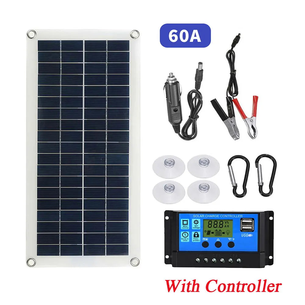 300w solar panel kit 12v switch usb charging interface solar board wit