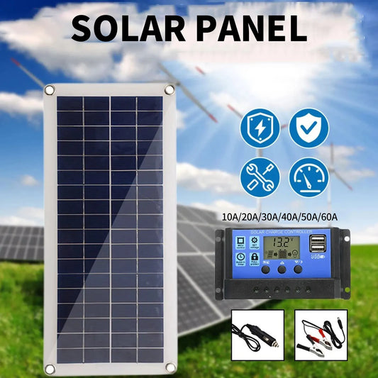 300w solar panel kit 12v switch usb charging interface solar board wit