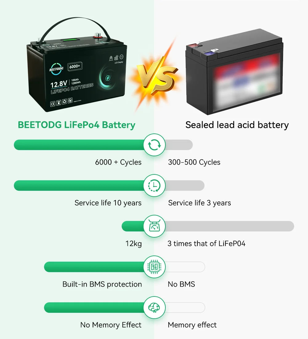 8v 100ah lifepo4 battery lithium iron phosphate batteries touri