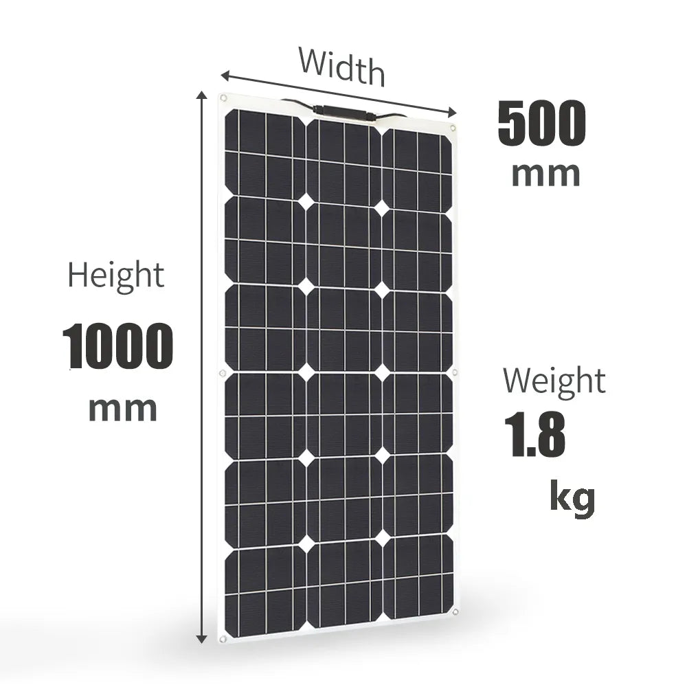 solar panel 200w 100w 12v battery charger flexible photovoltaic panel