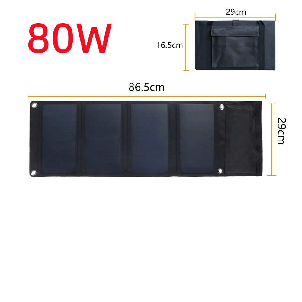 80w foldable solar power panel usb 5v solar charger portable solar cel