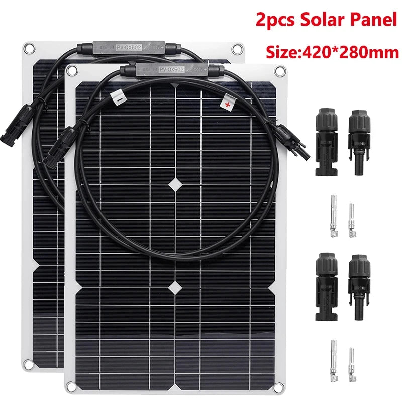 30w-600w flexible solar panel 12v battery charger dual usb