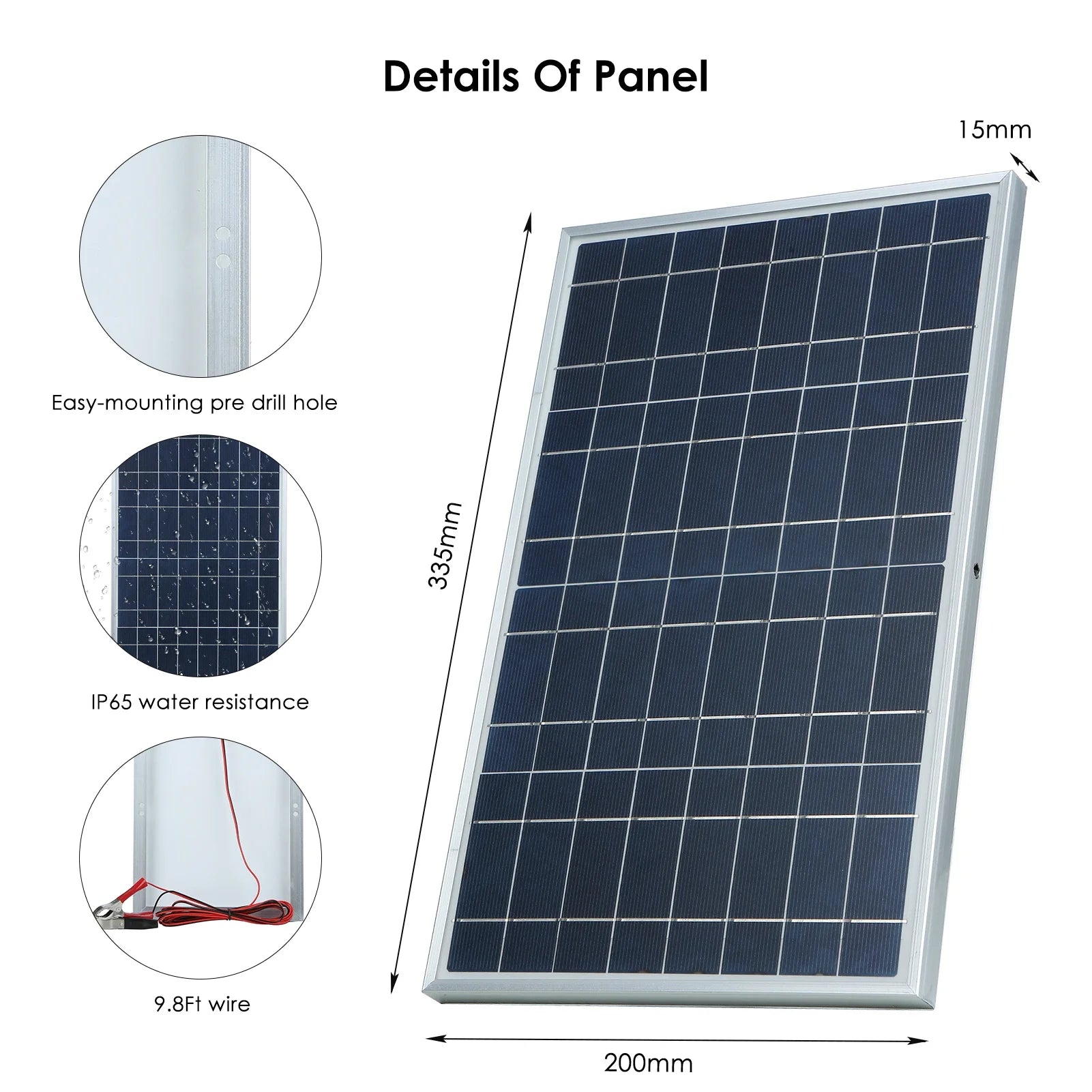 300w solar panel kit complete 5v 12v polycrystalline usb power portab