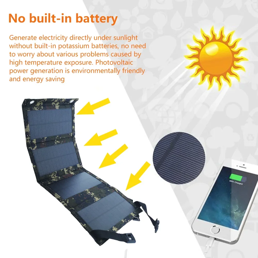 80w foldable solar power panel usb 5v solar charger portable solar cel