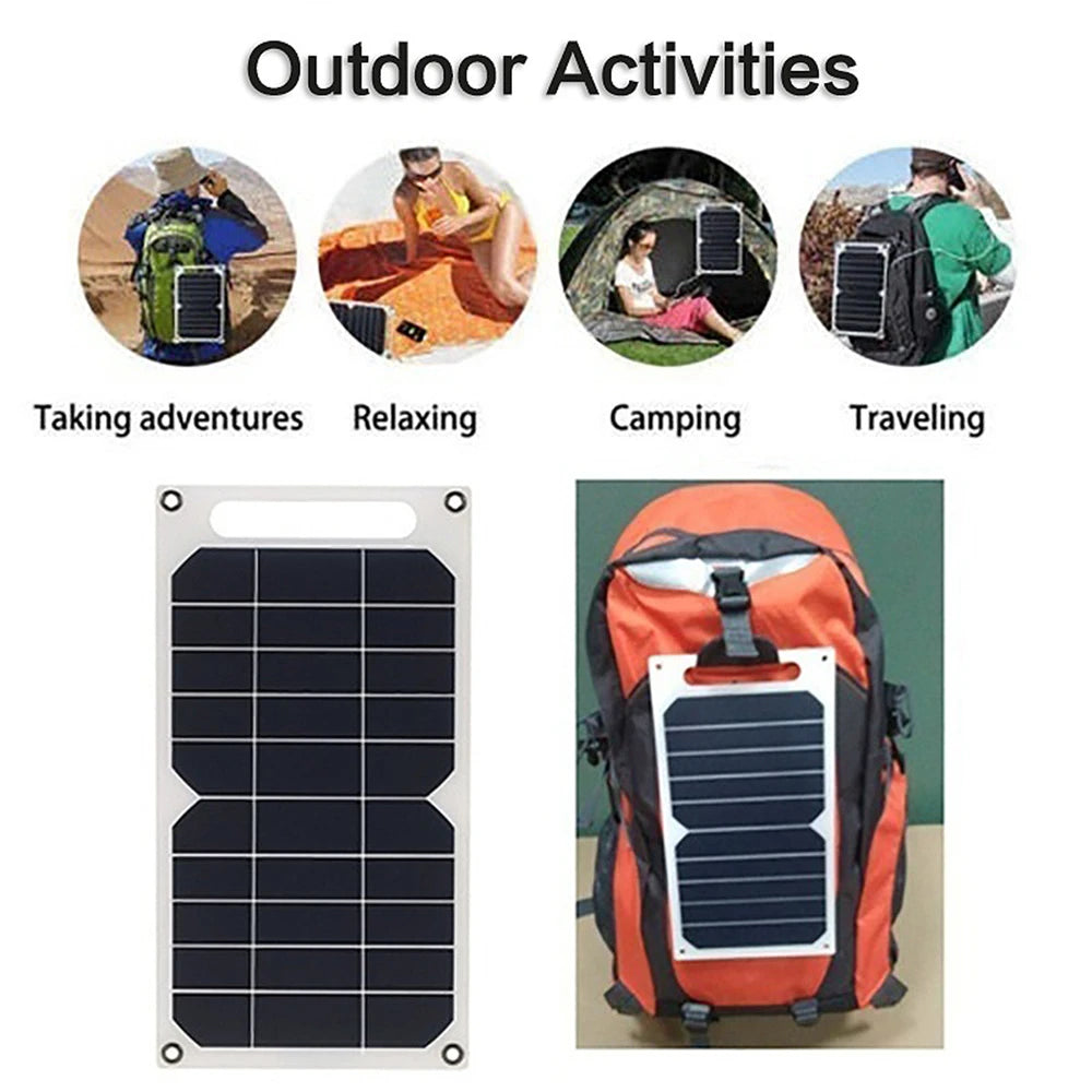 10w solar panel usb waterproof outdoor hike camping portable cells bat