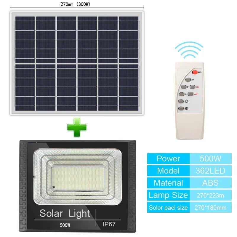 solar flood lights remote control 50-400w solar powered spotlight outd