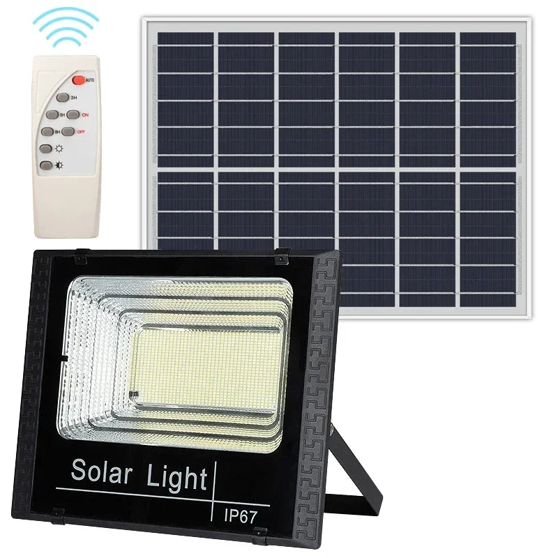 solar flood lights remote control 50-400w solar powered spotlight outd