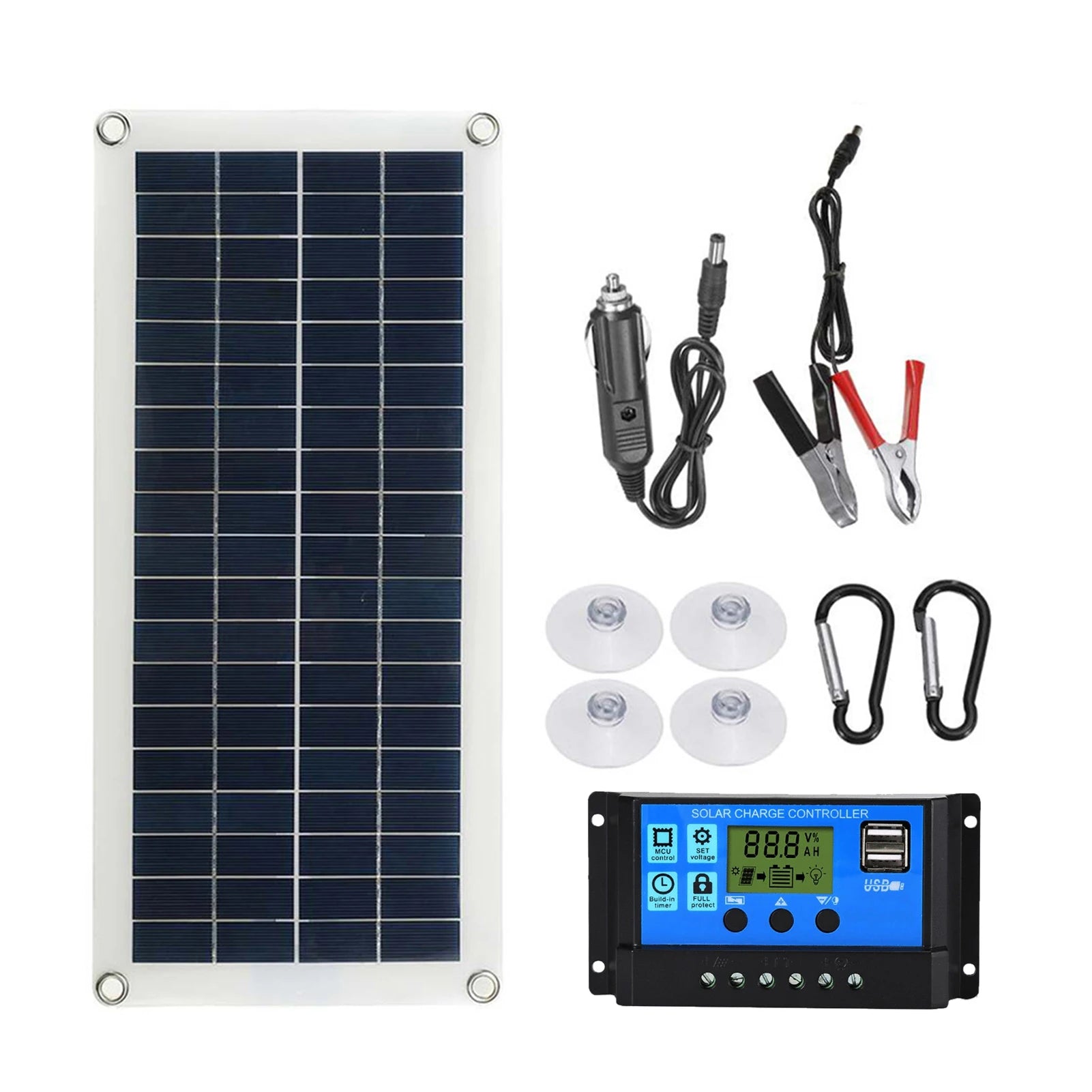 300w solar panel kit 12v switch usb charging interface solar board wit