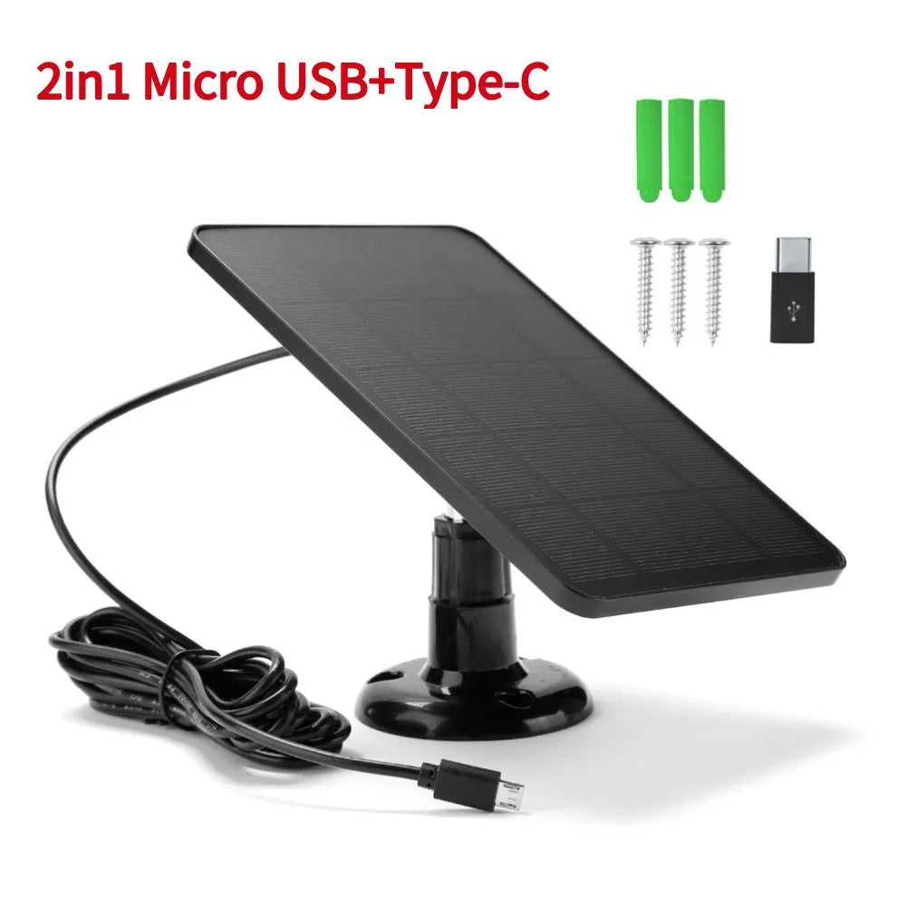 10w 5v solar panel 2in1 micro usb+type-