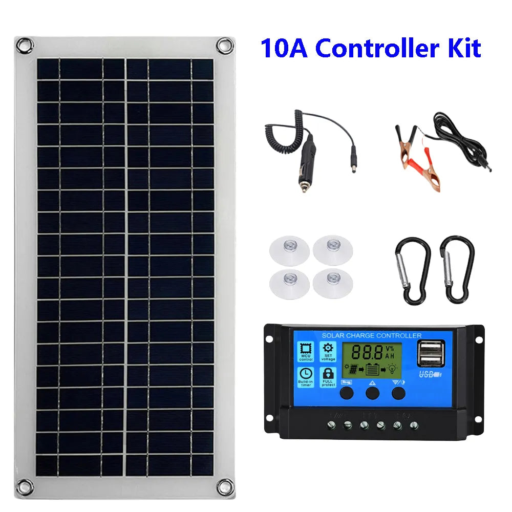 2000w solar power system solar panel kit 12v solar battery 10a-60a con