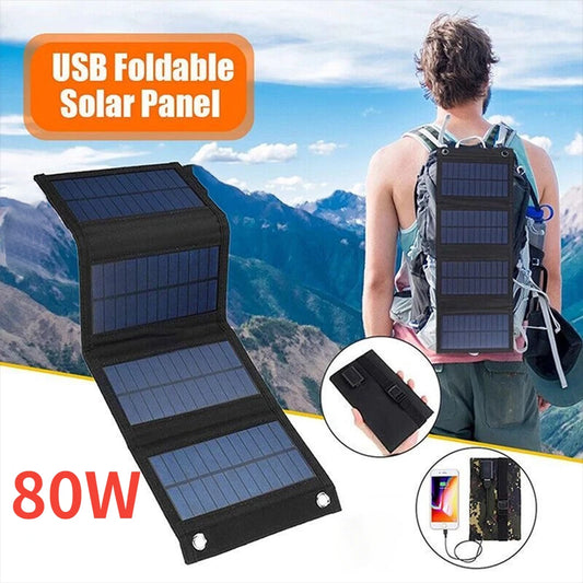 80w foldable solar power panel usb 5v solar charger portable solar cel