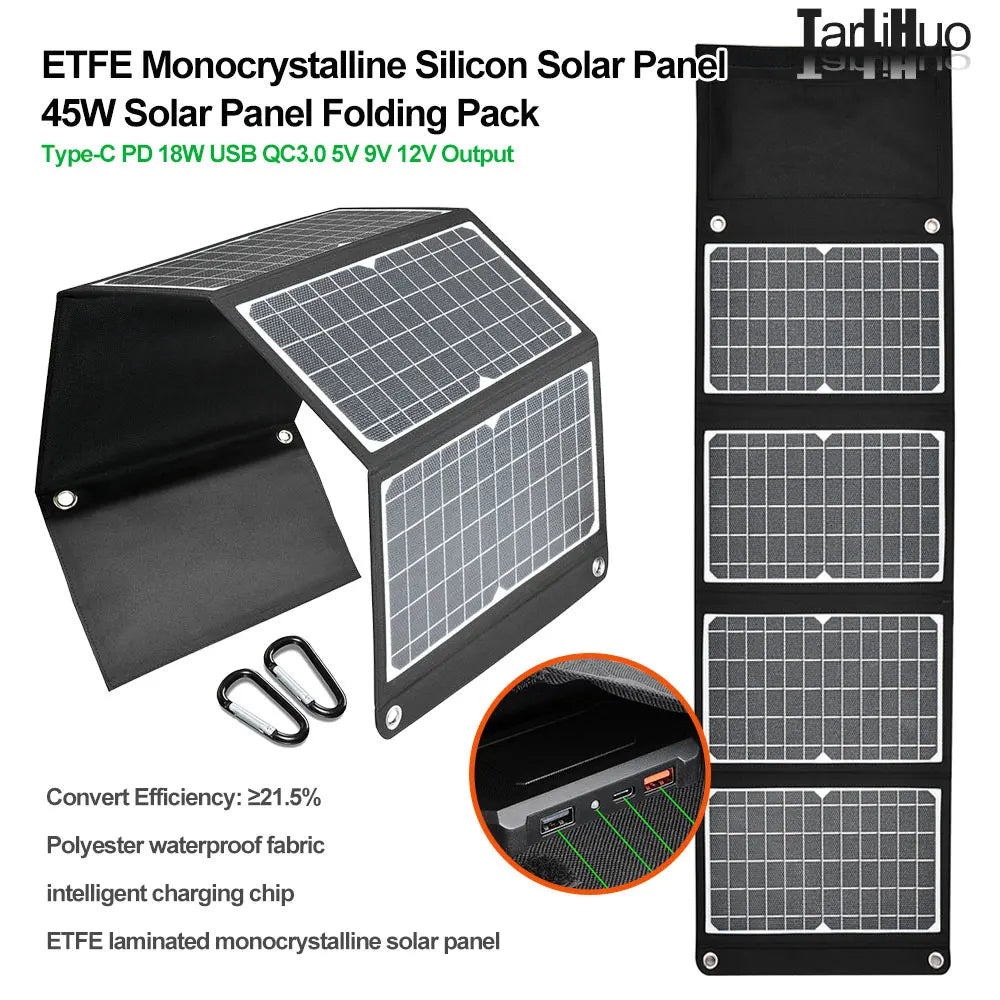 etfe solar panel folding pack 45w solar cells type-