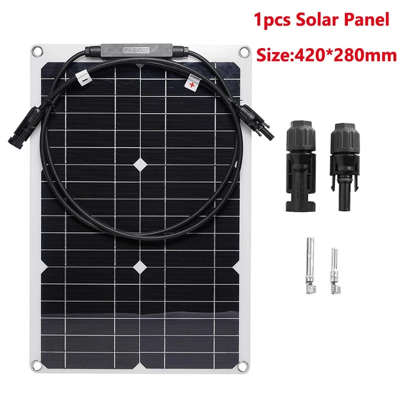 30w-600w flexible solar panel 12v battery charger dual usb