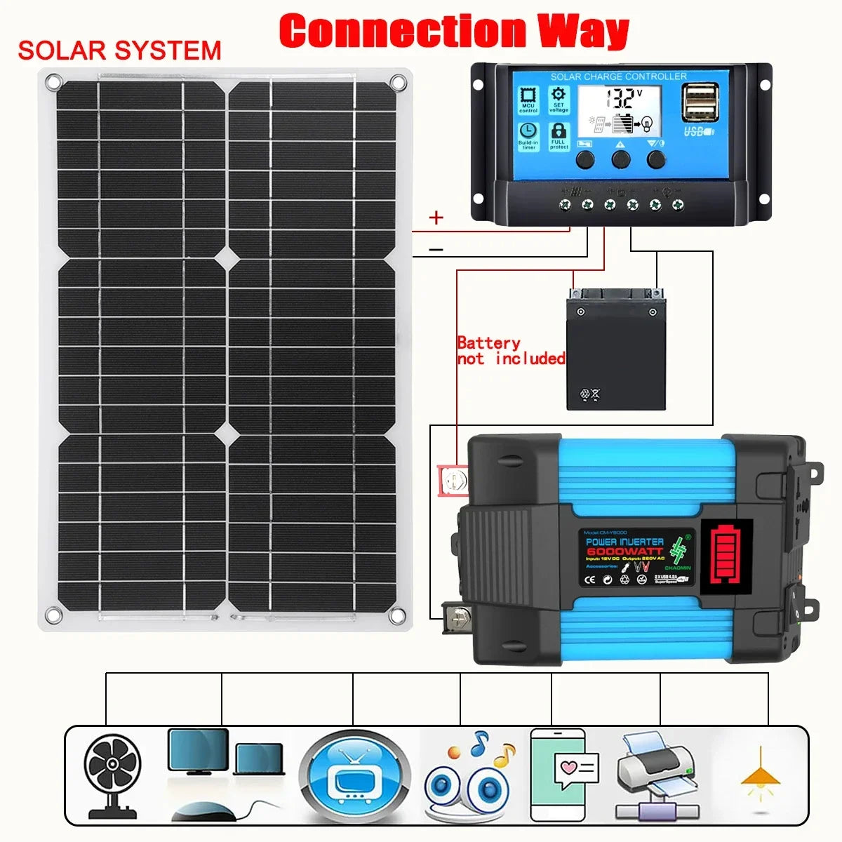 6000w solar inverter solar panel system dc 12v