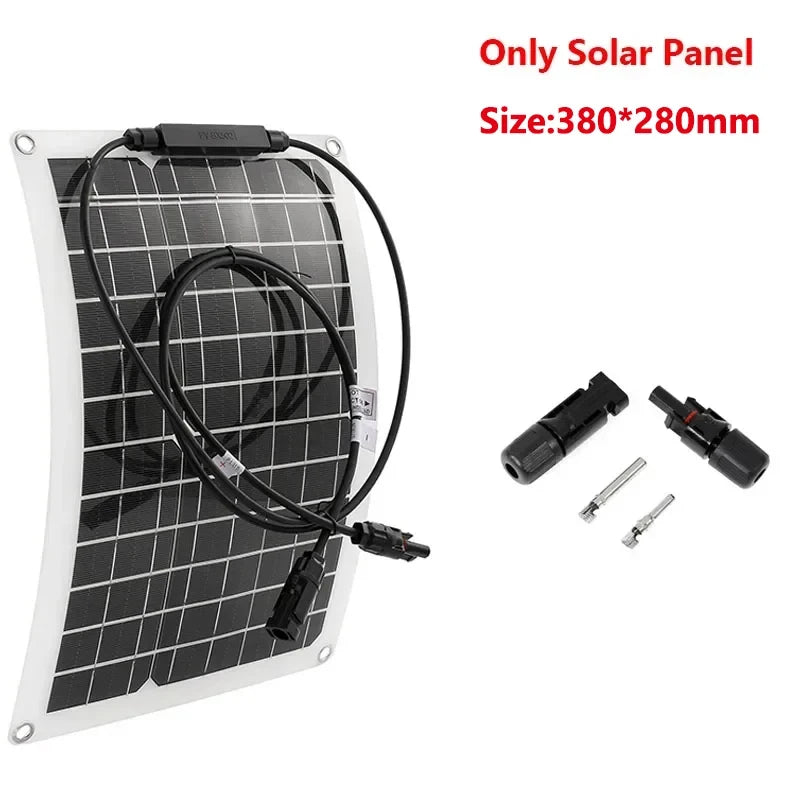 30w-600w flexible solar panel 12v battery charger dual usb