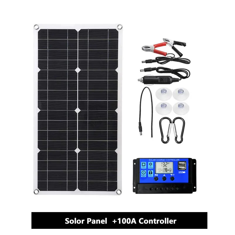 800w solar power system kit battery charger solar panel 10-100a charg