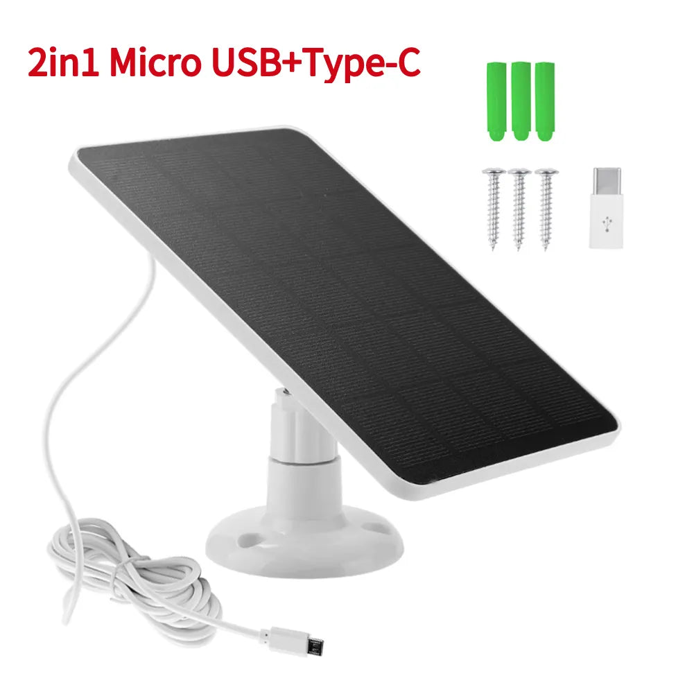 10w 5v solar panel 2in1 micro usb+type-