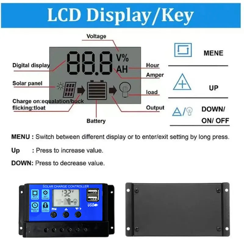 800w solar power system kit battery charger solar panel 10-100a charg