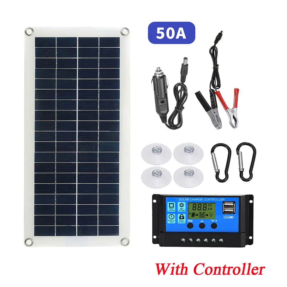 300w solar panel kit 12v switch usb charging interface solar board wit