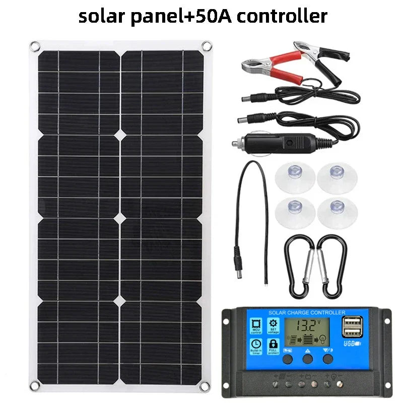 600w solor panel flexible power bank solar cell kit 12v18v controller